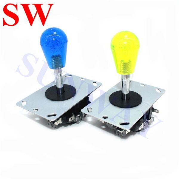 

game controllers & joysticks 2pcs sanwa style joystick with mircoswitch/arcade crystal oval balldiy 4-8 way fight stick parts