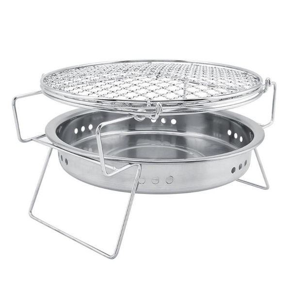 

outdoor stainless steel bbq grill small portable barbecue camping picnic charcoal stove folding pans