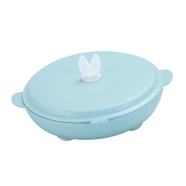 

kitchen storage & organization stainless steel kids dinner plate with compartments baby food dining tray training meal bowl (blue)