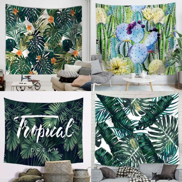 

tapestries tropical leaf tapestry wall hanging palm tree leaves vintage floral summer cactus home decor