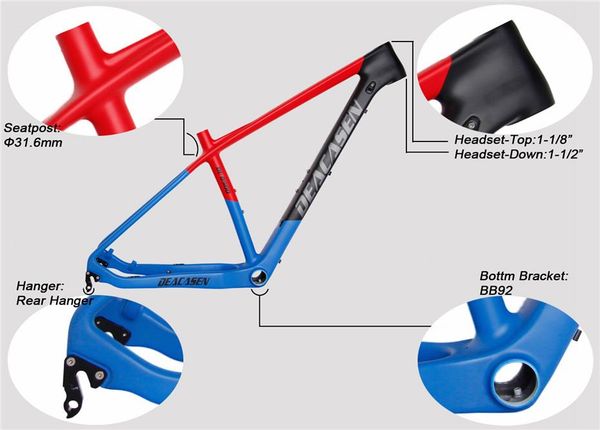 

bike frames 2021 t1000 ud mtb carbon frame 27.5er 650b 14"/15.5"/16.5"/17.5"/19" 142*12 or 135*9mm bicycle