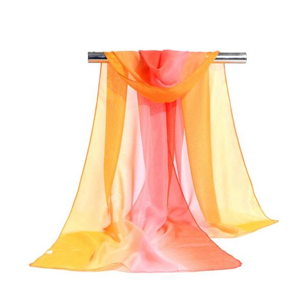

scarves chiffon scarf women summer solid simulation silk thin shawls and wraps foulard gradation color lady hijab stoles, Blue;gray