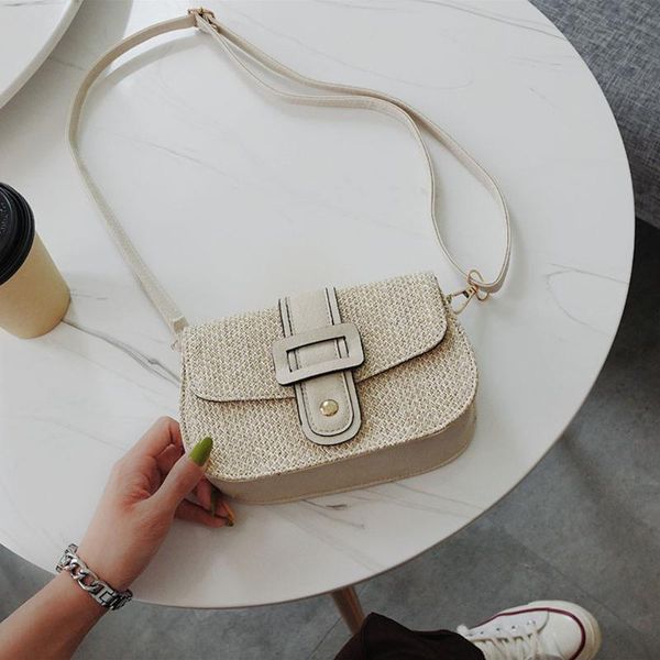 

evening bags small straw square for women 2021 summer beach bag messengers color matching woven bolsos #25