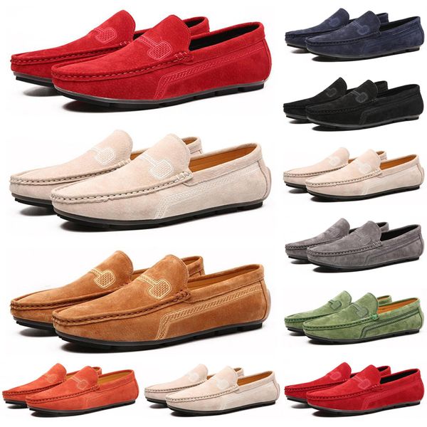 

designer men casual shoes black red loafers outdoor flat slip on fashion mens trainers sneakers size 40-47 color30