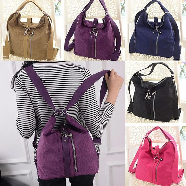 

duffel bags 1pcs women's style fashion one-shoulder portable water-repellent bag tear-resistant nylon solid color zipper handbag s78