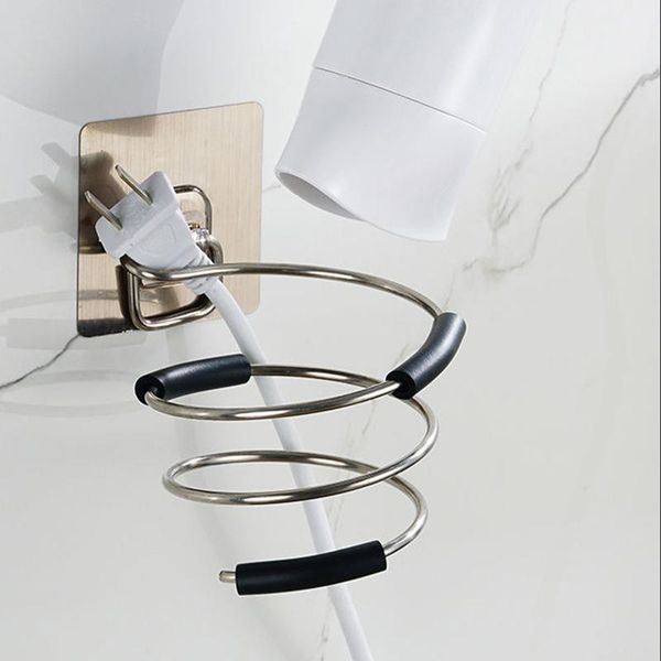 

hooks & rails bathroom hair dryer bracket home organizer adhesive wall mounted hour