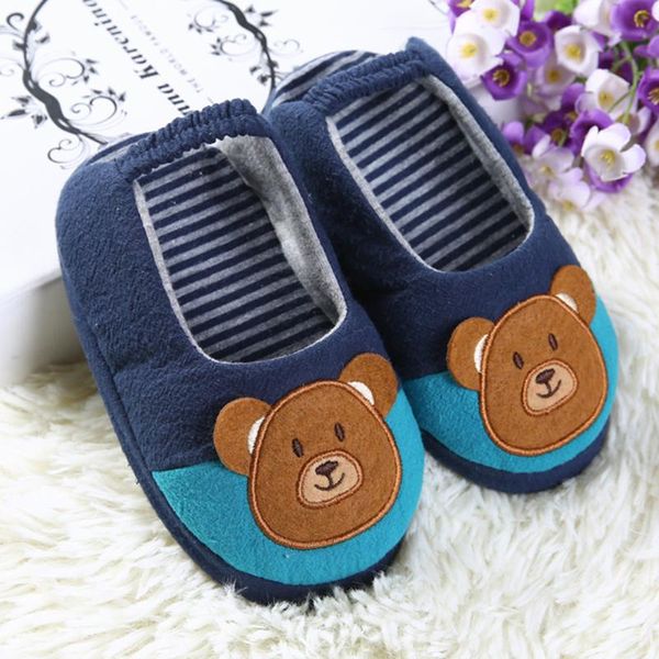 

slipper winter cartoon slippers kids shoes toddler girls infant baby boys warm soft-soled, Black;grey