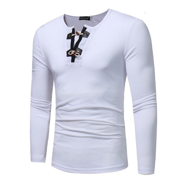 

men's around neck long slices contrast shirt skinny all-match, White;black