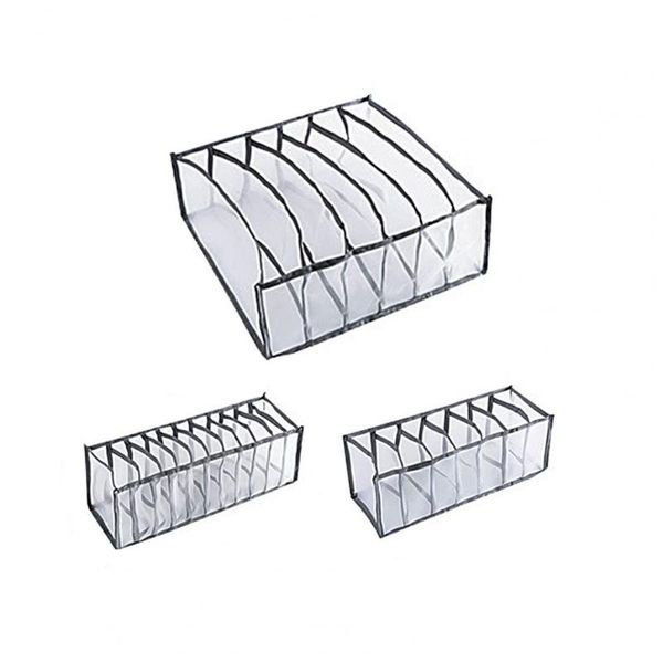 

3pcs/set foldable home scarf sock bra underwear storage organizer drawer box bags
