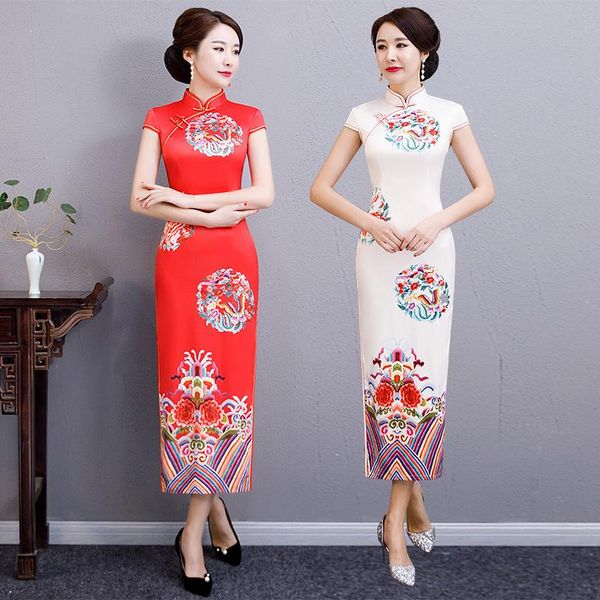 

ethnic clothing chinese cheongsam, spring and summer clothes, Red