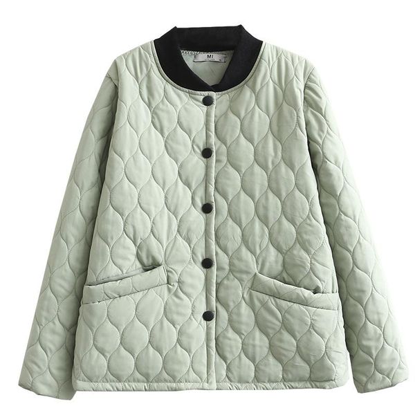 

plus size outerwear & coats autumn/winter women coat thin parka single breasted slant pocket loose jacket buttons on both sides 2021, Black