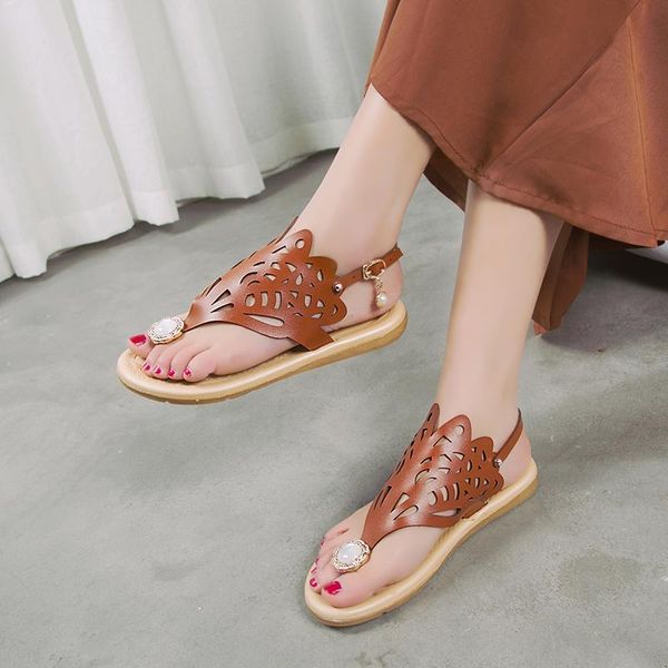 

sandals ladies sandal flat open toed fashion hollow summer casual party, Black