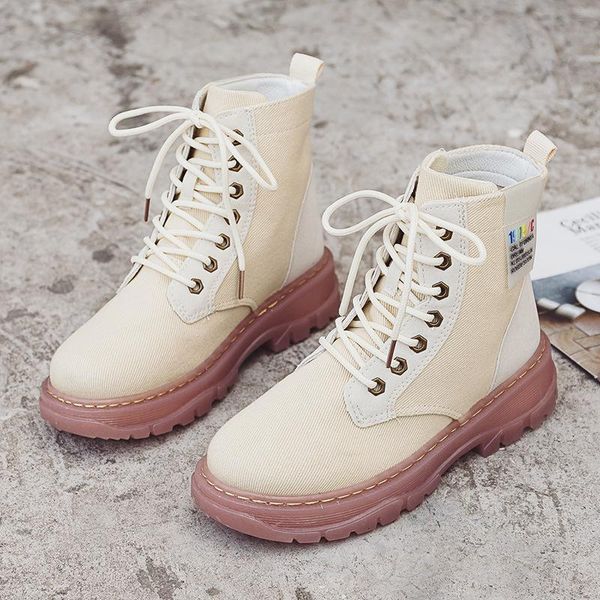 

boots 2021 autumn pu leather shoes women cross-tied fashion brand flock botas mujer ladies footware female ankle, Black