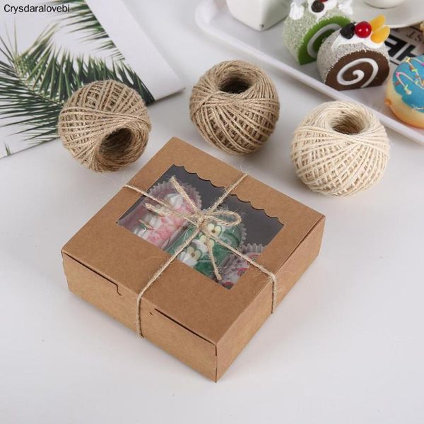

gift wrap 5pcs brown kraft paper bakery boxes packaging with window cupcake donut/cake/muffin/dessert birthday party decoration