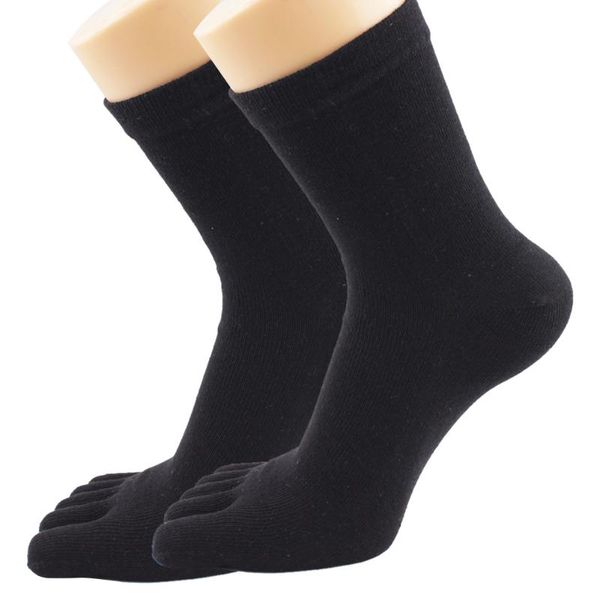 

men's socks men sports running five finger toe black color soft cotton elastic short soild for
