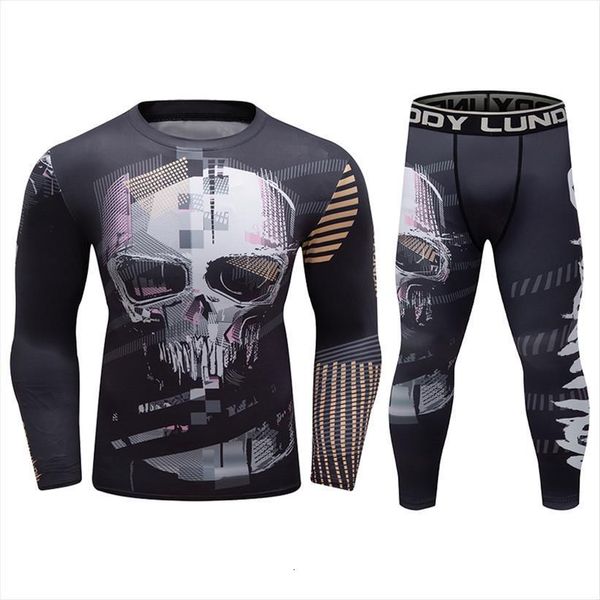 

arrivals outdoor running sports men tracksuits sets rashguard and leggings 3d printed mma suit tracksuit, Gray