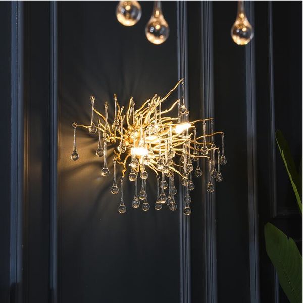 

wall lamps modern crystal lamp living room el luxury decoration led golden branch