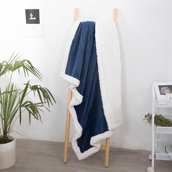 

blankets double flannel blanket spring and autumn warm nap air conditioning lamb wool blanket.