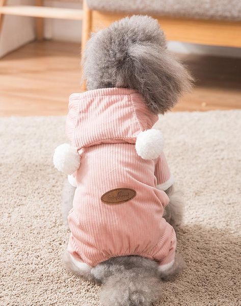 

dog apparel double hair ball small autumn and winter thickened four-legged cat pet clothes teddy bomei cotton coat