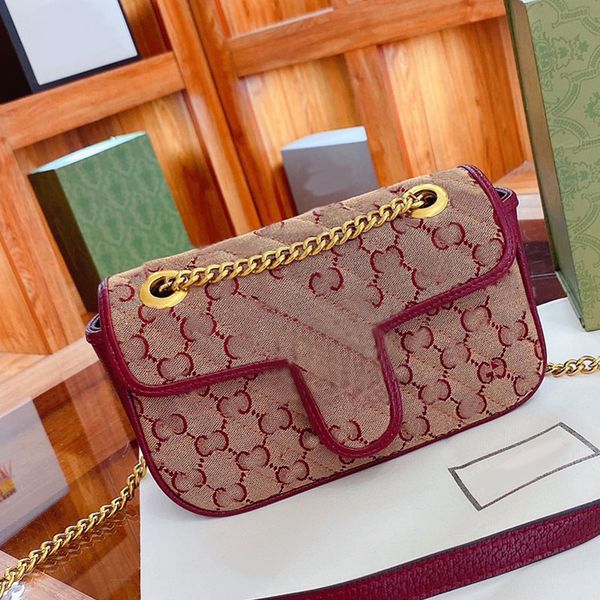 

elegant postman bag single gold chain crossbody handbag classic letter prints shoulder bags vintage women flap messenger back package