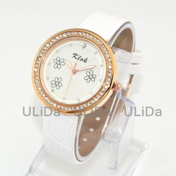 

wristwatches simple crystal dial 3atm flower fashion women genuine leather quartz wrist watches, Slivery;brown