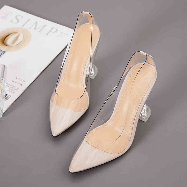 

sandals transparent bombs clear of pvc sandals weird style perspex tiptoe point women party shoes disco 35-42 0nfy, Black