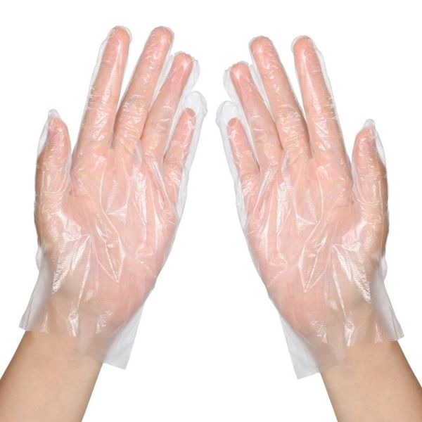 

disposable gloves exceart 100pcs pe prep safe transparent fit for 4-12 children