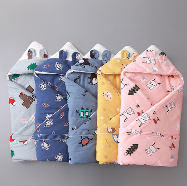 O mais recente cobertor de tamanho de 90x90cm, algodão de seda de colcha de bebê Sair dos desenhos animados saco de dormir Swaddle, muitos estilos para escolher, personalização de suporte