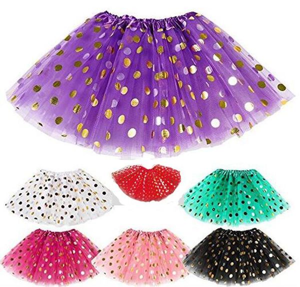 Nuove ragazze oro polka dot tutu gonna bambino tutù di natale bambini tutu gonne gonne bambino rosso pettiskirt neonato fotografia neonato