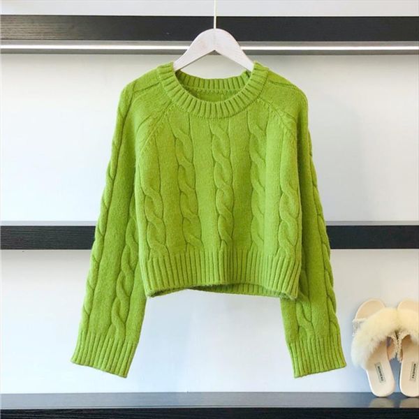 

solid casual loose warm knitted women sweater cardigan autumn long sleeve short knitwear winter jumper green, White;black
