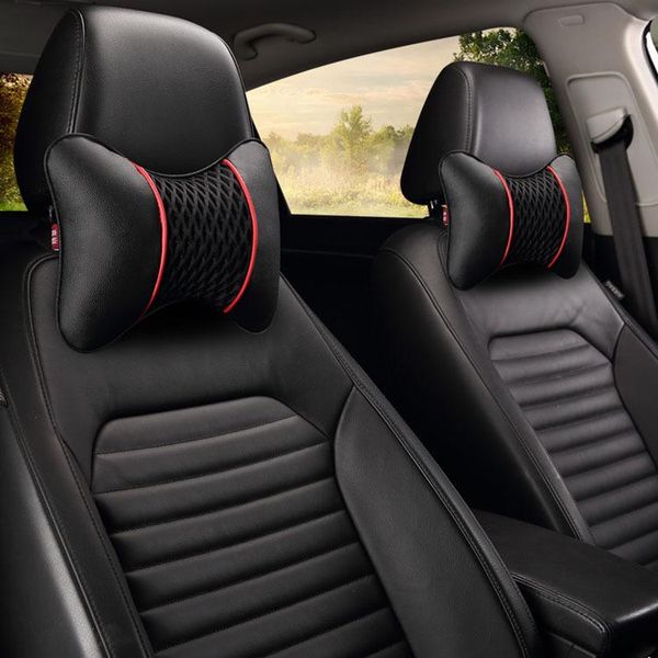 

seat cushions 2 pcs neck cushion car support pillow mesh fiber leather head resistant cotton interior accessories cervical
