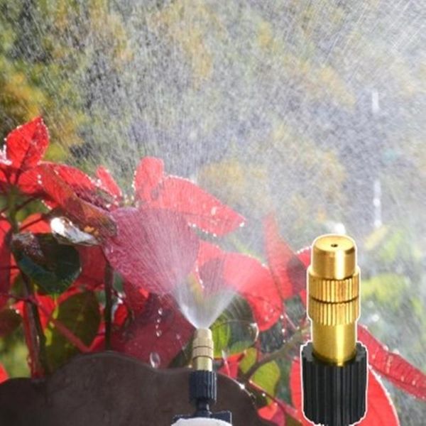 

watering equipments 6mm connect brass misting sprinkler adjustable nozzle micro irrigation drip home sprayer m166