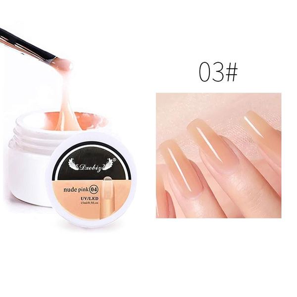 

nail gel acrylic art natural pink clear camouflage color extend repair broken finger prolong form manicure tools 15ml, Red;pink