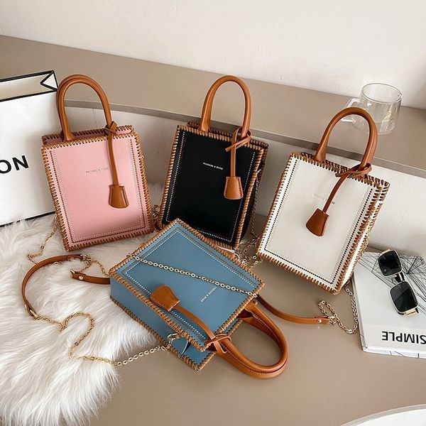 

2021 small square bags female hand sewingbag simple diy lady one-shoulder bag