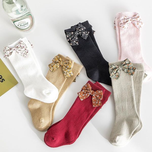 

socks infant girls pure cotton breathable mesh born middle tube 3/4 knee length spanish girl, Pink;yellow