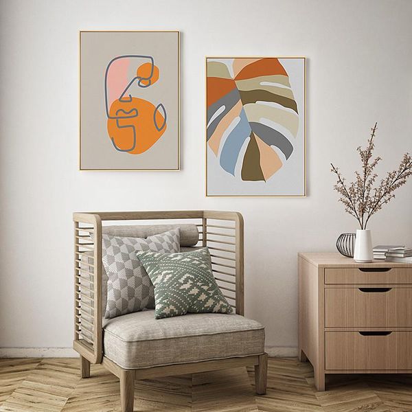 

paintings abstract line art poster canvas painting sun boho landscape wall print modern picture for living room on the home decor