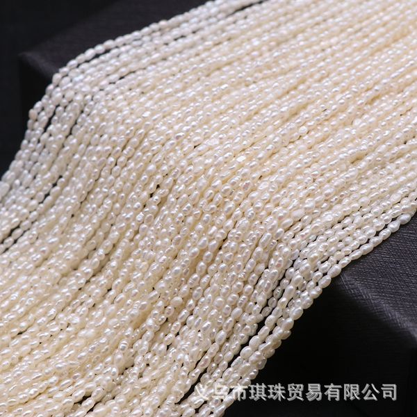 

natural freshwater super millet 2-2.5 necklace diy small pearl tassel necklace ring material, Silver