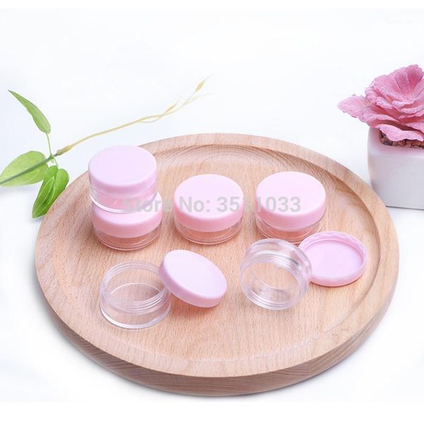 

10g round clear plastic cream jar, pink cap lid box cosmetic powder jar small empty container storage bottles & jars