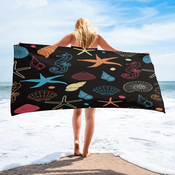 

towel color cartoon seahorse starfish shell beach household item bathroom accessories microfiber bath towels mat yoga
