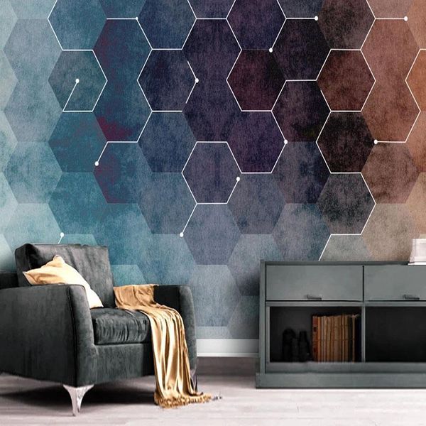 

wallpapers modern geometric wallpaper 3d stereo creative art po wall murals living room tv sofa bedroom background papel de parede