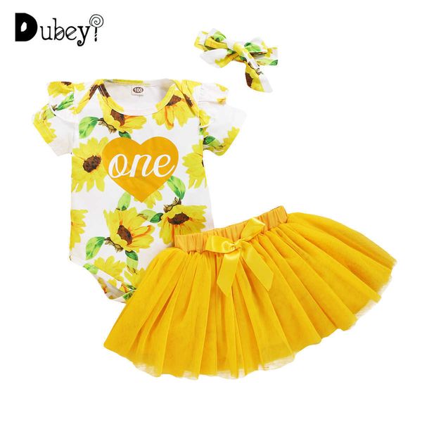 Baby Sunflower Outfit детская одежда девушка одежда летние наборы 2 шт для девочек нарядов 210529