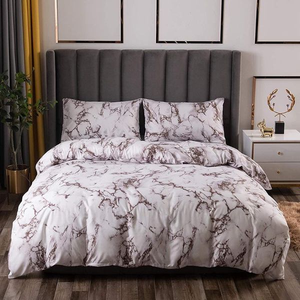 

bedding sets down pillowcase and duvet cover, bedroom set 2/3 piece set, modern style marble printing cover & (no sheets)