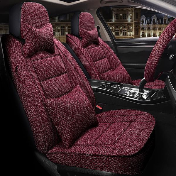 

full coverage flax fiber car seat cover auto seats covers for explorer 5 figo focus 1 2 3 fusion