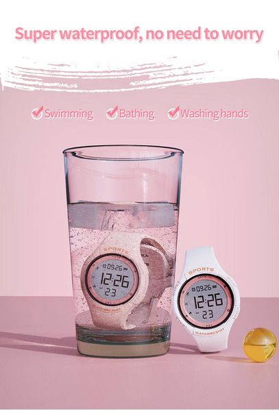 

wristwatches cainuos sport digital watch multifunctional waterproof led alarm clock gift for male and female students smart reloj de mujer, Slivery;brown