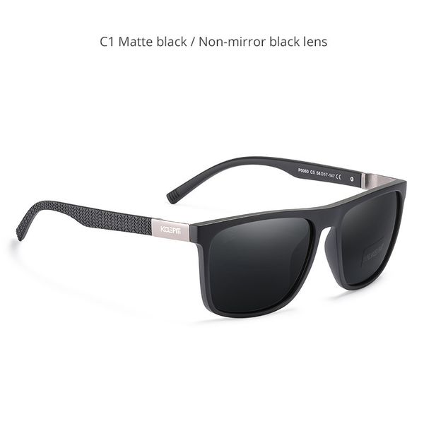

new men's kdeam polarized sunglasses black eyewear ultra light tr90 frame square sun glasses 1.1mm thickness tac uv400 lens, White;black
