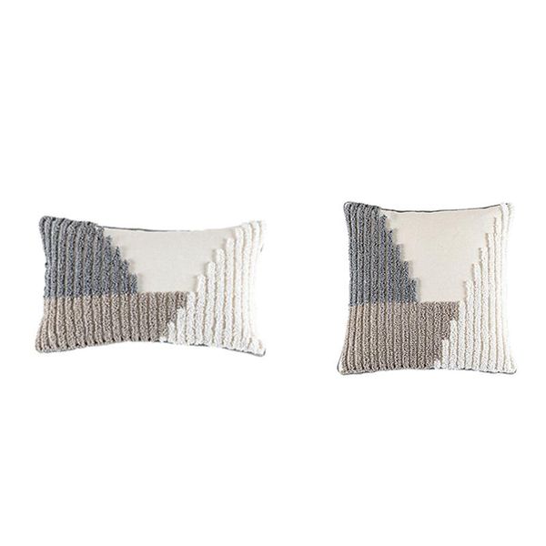 

pillow case cushion cover cotton linen tassel pillowcase tufted beige decorative fashionable throw