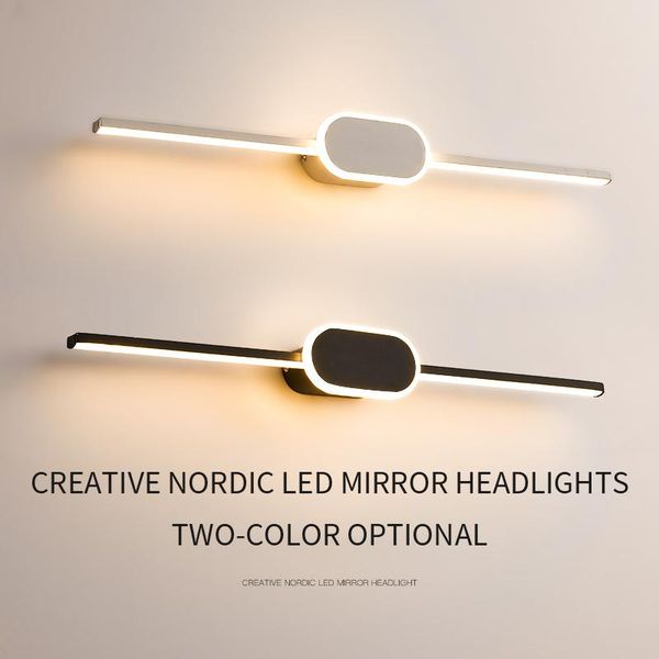 

wall lamp 9w 13w 17w led mirror light modern bedroom bathroom white black acrylic lighting washroom makeup waterproof luminaria