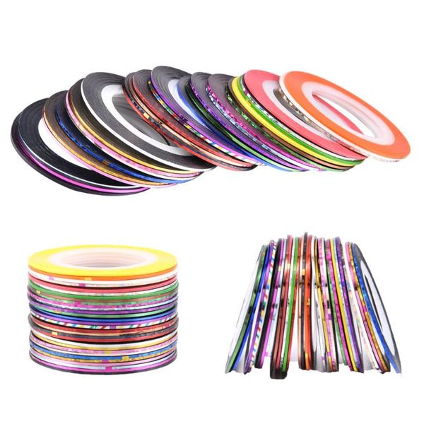 

nail art kits 30 color rainbow striping tape line sticker set styling tool decals diy tips decoration equipment