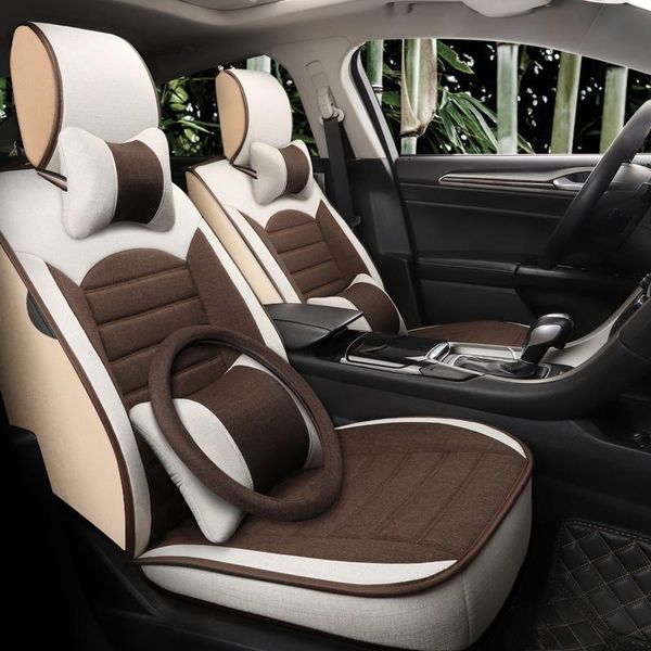 

full coverage flax fiber car seat cover auto seats covers for e39 e60 e61 f07 f10 f11 f18 g30 g31 e34