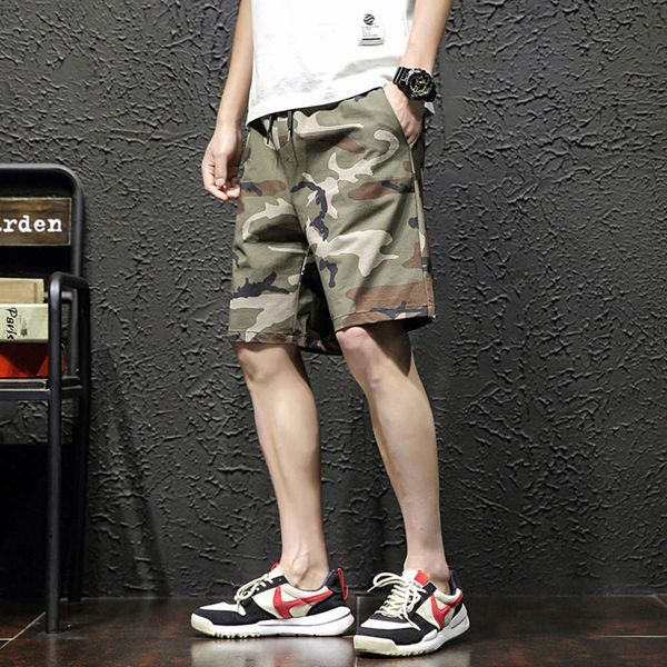 

pants men's capris summer large camouflage casual shorts youth b4kj, Black